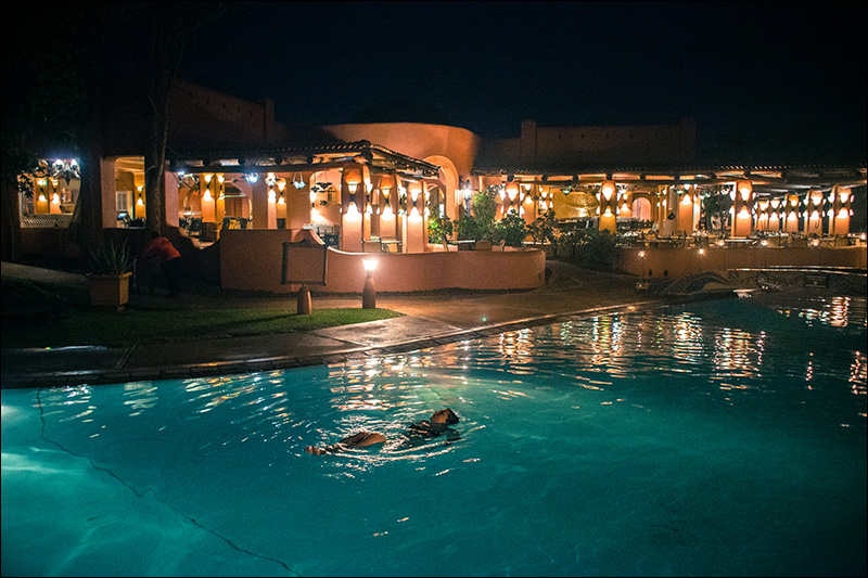 last evening swimming pool dip